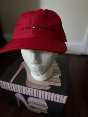 Tommy Hilfiger Red Logo Baseball Cap with Flag Detail